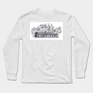 Australian Art: Pen & Ink Drawing of an Abandoned Pub Hotel Long Sleeve T-Shirt